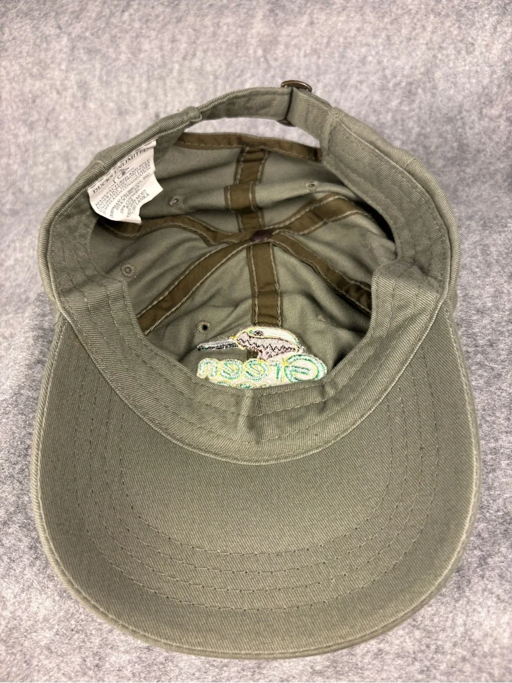 Ducks Unlimited Green Wing Olive Cotton Strapback Kids Hat
